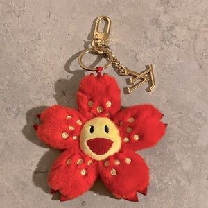 Red Flower Bag Charm